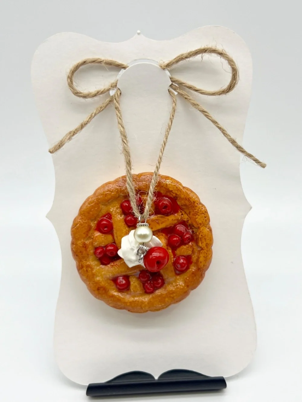 Handmade Pie Ornament | Cherry, Blueberry or Apple Pie | Mini Food Dessert Décor